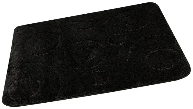 Kúpeľňový koberček Galaxy čierny, kruhy