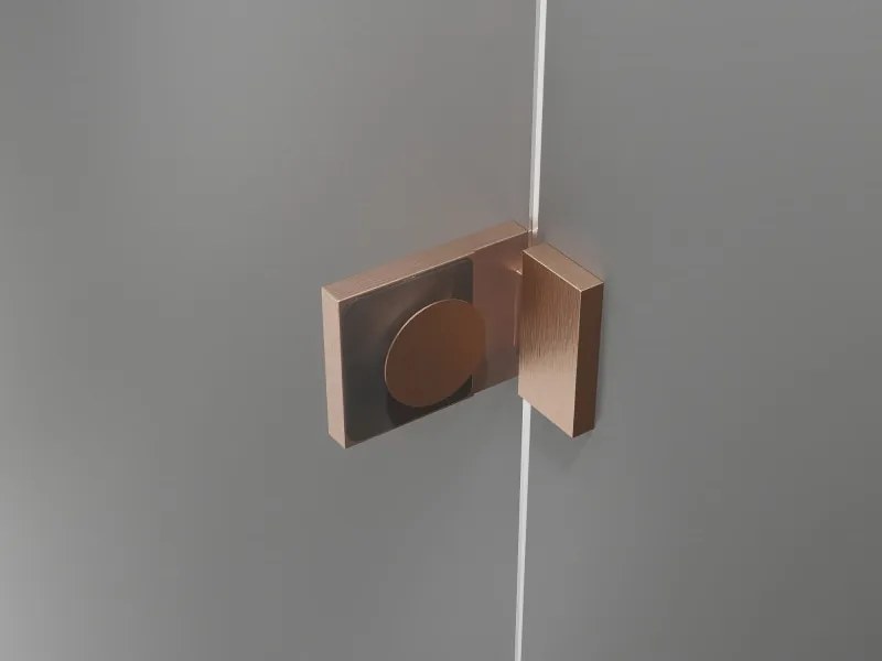Mexen Lunar L, 1-krídlový sprchový kút, pravý, 100 x 80 cm, 8mm číre sklo, medený profil, 834L-100-080-65-00-P