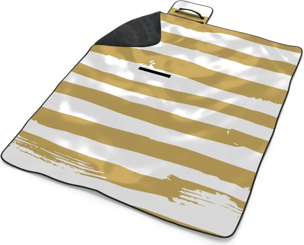 Sablio Plážová deka Zlaté pruhy: 200x140 cm