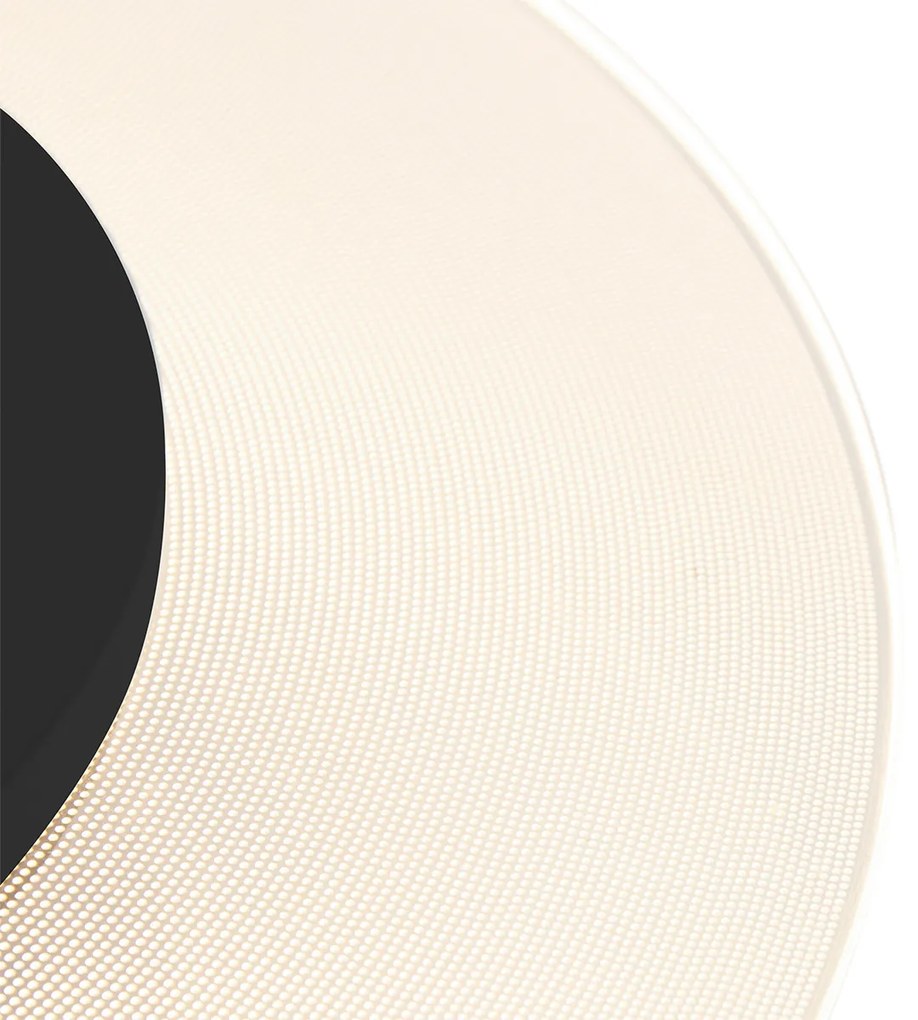 Moderne plafondlamp wit met zwart 36cm incl. LED - Lido