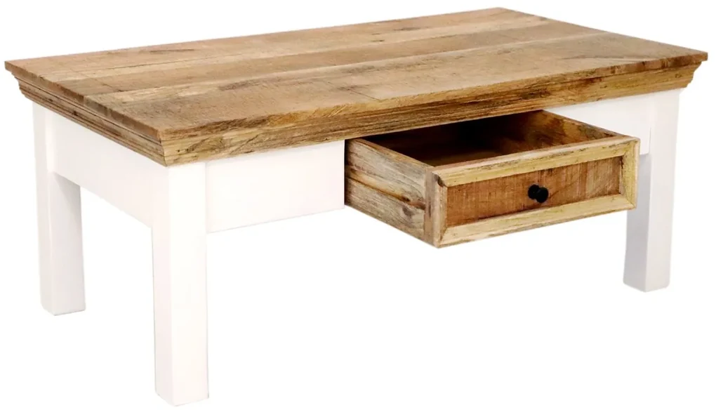 furniture-nabytek.cz - Konferenčný stolík so zásuvkou z masívu mango 110x45x60.