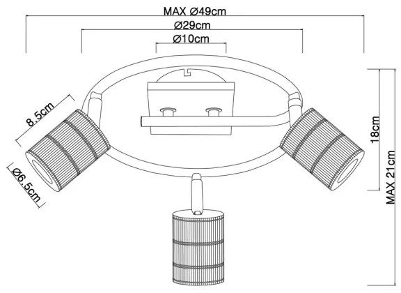 Globo 54033-3 - Bodové svietidlo JOSELLA 3xE27/60W/230V