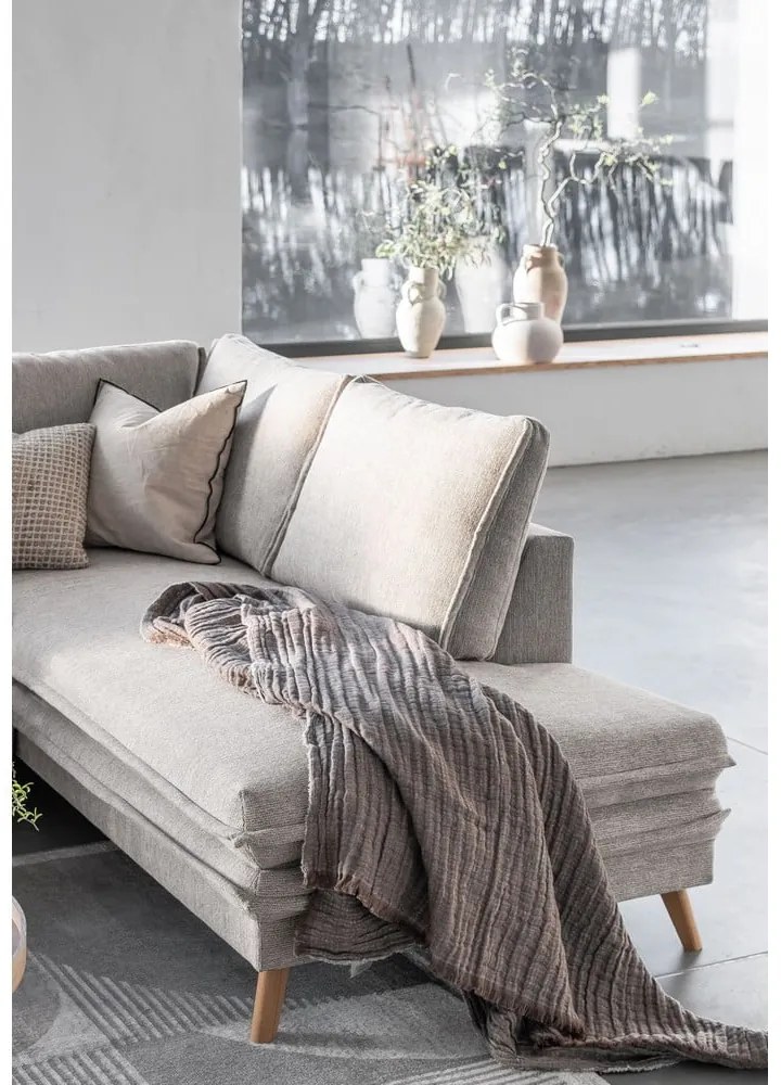 Béžová rozkladacia rohová pohovka (pravý roh) Charming Charlie – Miuform