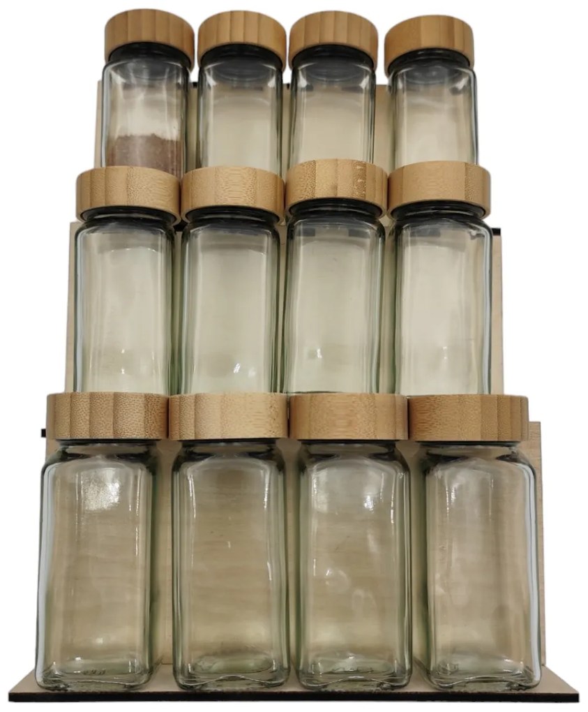 Hranatá korenička s bambusovým viečkom DECOR, 120 ml (1 ks)
