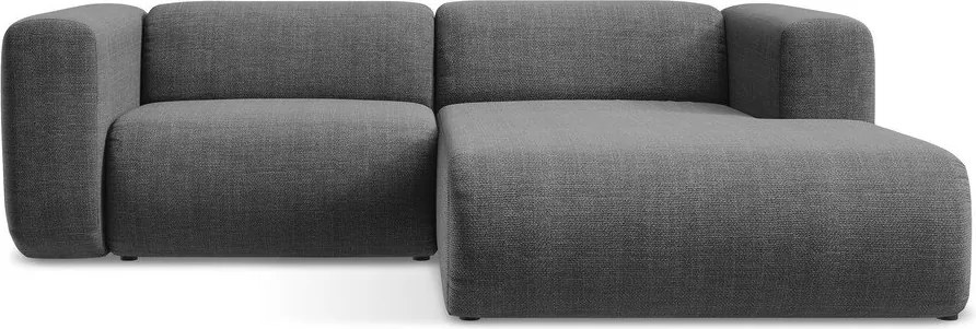 Sivá rohová pohovka (pravý roh/s leňoškou) Ekahi – Makamii