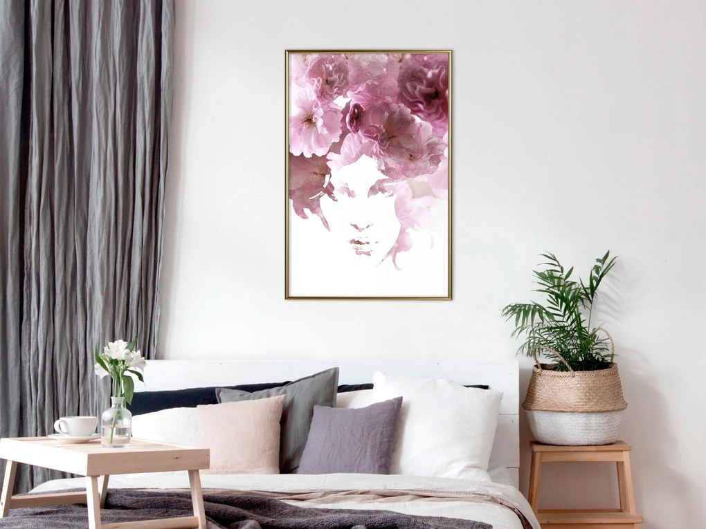 Artgeist Plagát - Flowery Look [Poster] Veľkosť: 30x45, Verzia: Zlatý rám s passe-partout