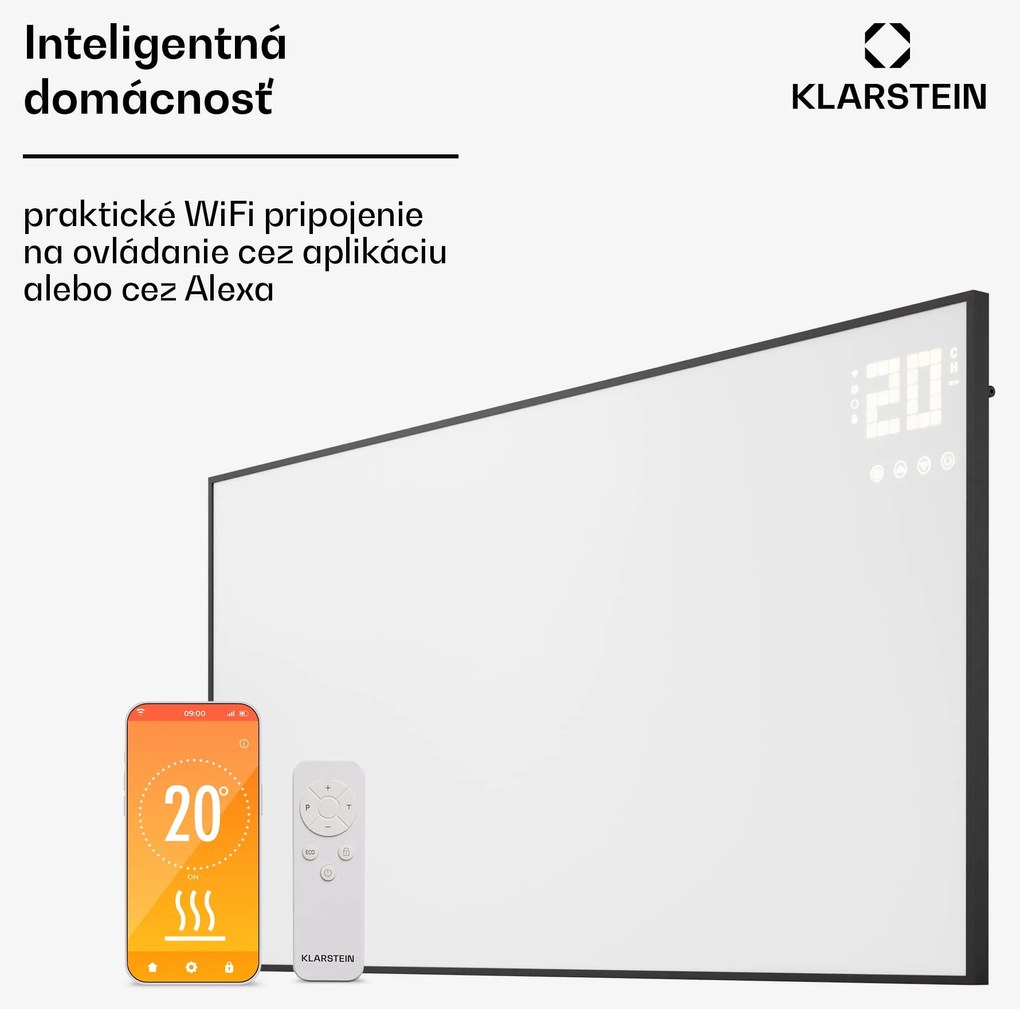 Klarstein Wonderwall Smart Bornholm, infražiarič, 120 x 60 cm, 770 W, aplikácia