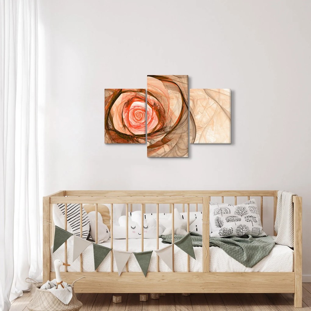 Obraz - Abstraktné ruže ružová s bielym pozadím (90x60 cm)