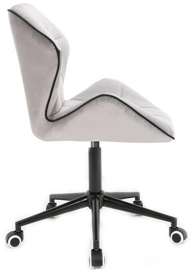 LuxuryForm DESIGN Stolička MILANO MAX VELUR na čiernej podstave s kolieskami - sivá