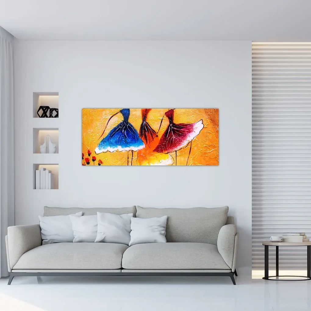 Obraz - Olejomaľba, baletky (120x50 cm)