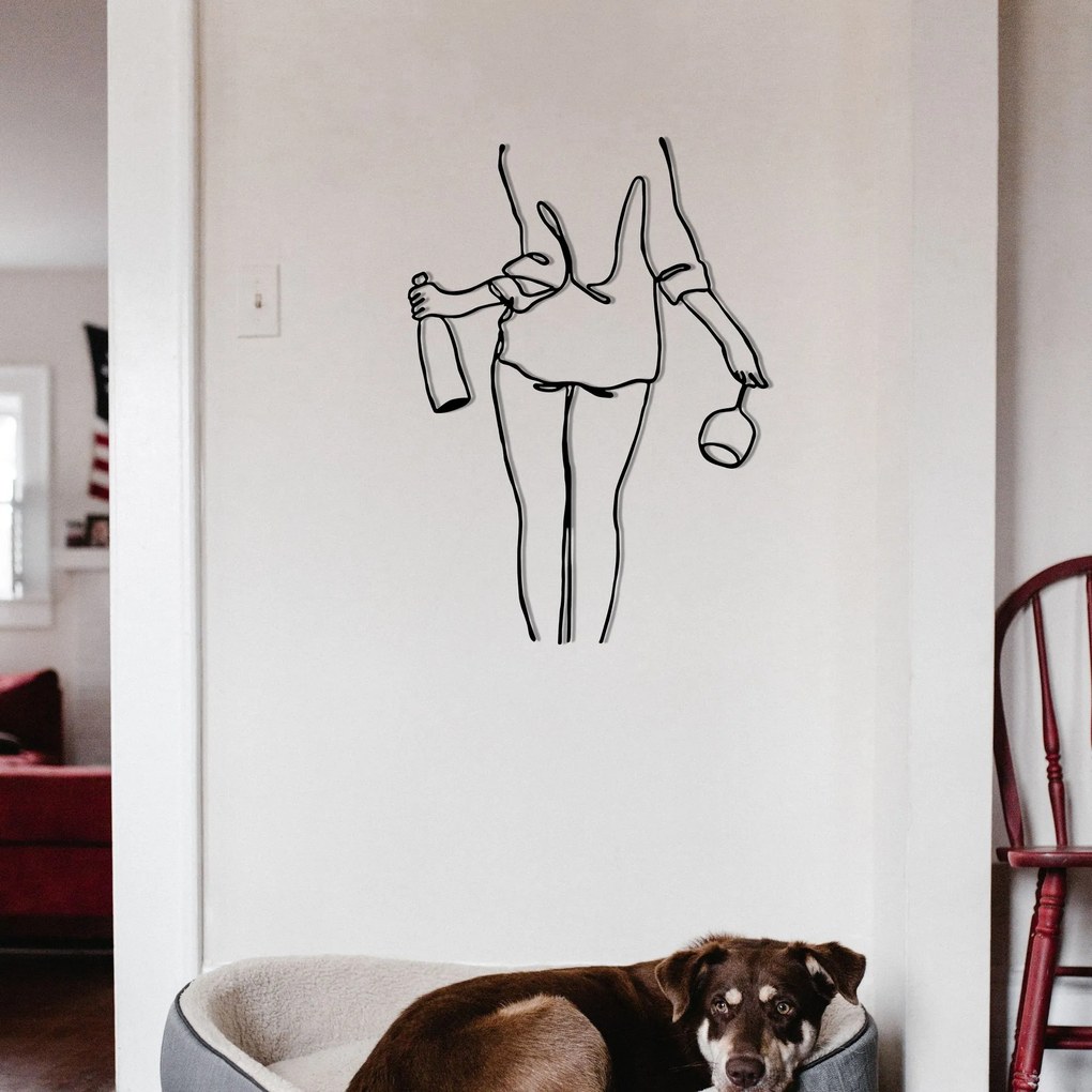 Nástenná kovová dekorácia Vínna Noc čierna