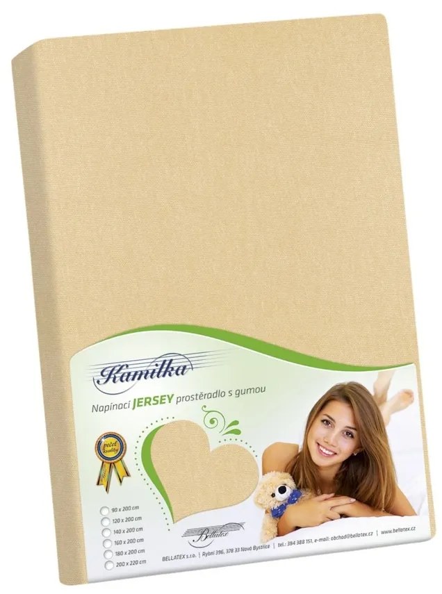 Bellatex Jersey prestieradlo Kamilka béžová, 140 x 200 cm