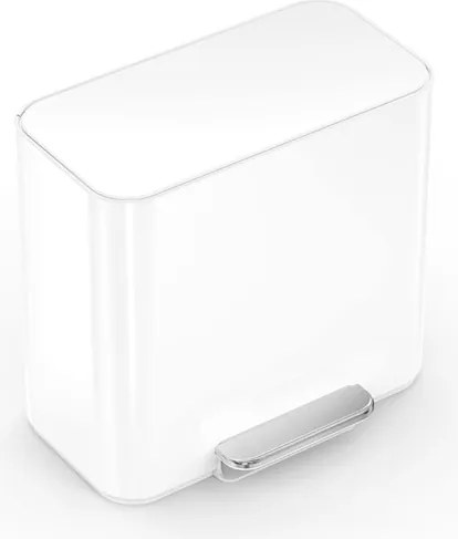Simplehuman pedálový odpadkový kôš na triedený odpad DUAL MINI 15 L biela oceľ CW2122