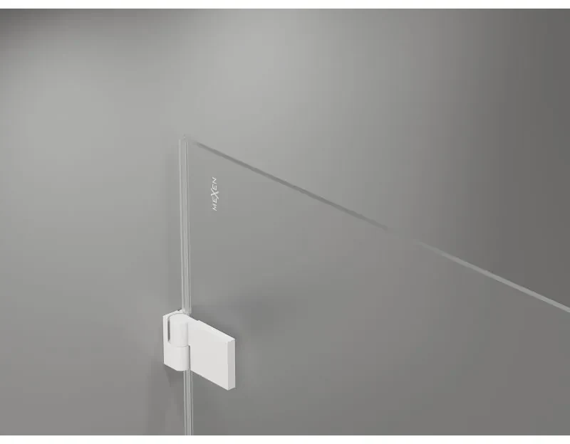 Mexen Lunar-B, výklopný sprchový kút ľavý 95 x 70 cm, 8mm číre sklo, biely profil, 832-095-070-20-00-L