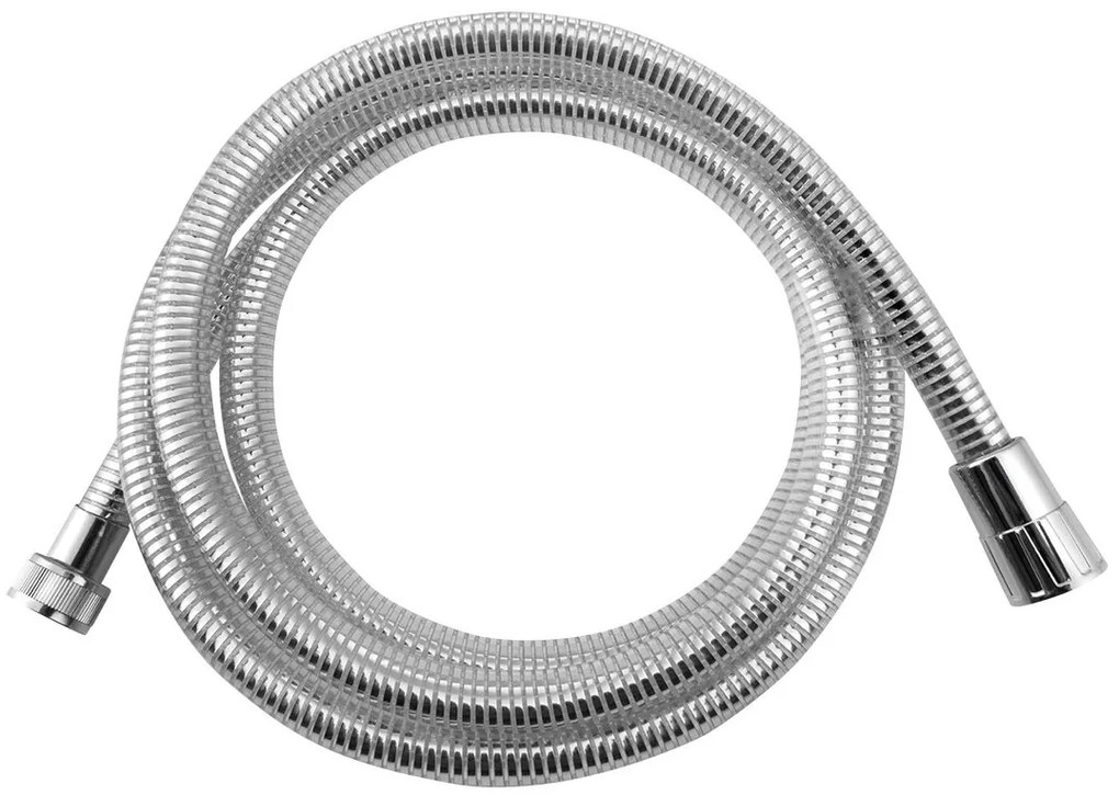Aqualine Aqualine, LASER plastová sprchová hadica, hladká, 200cm, chróm / biela, 11200