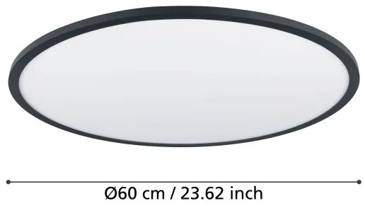 Eglo 900762 -LED Stmievateľné stropné svietidlo SARSINA-Z 41W/230V pr. 60 cm čierna
