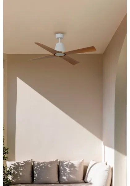 FARO 34105 - Stropný ventilátor TYPHOON M hnedá/biela pr. 130 cm IP44 + DO