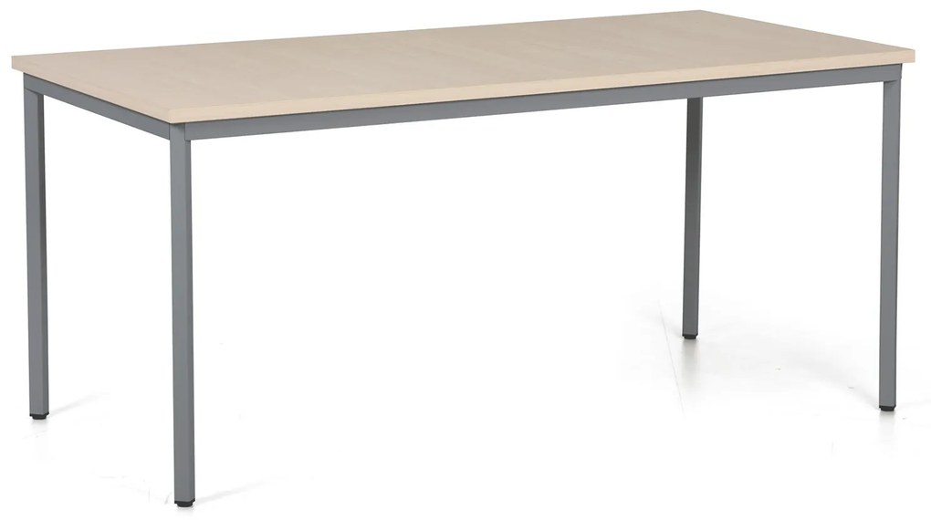 Jedálenský stôl TRIVIA, tmavo sivá podnož, 1600 x 800 mm, breza
