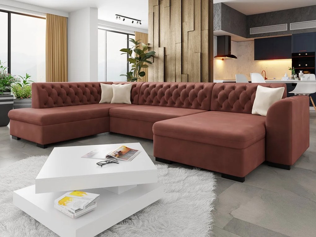 Veľká sedačka do obývačky Valdero, Dostupné poťahy: Magic Velvet 2227 + Magic Velvet 2227 + Evo 29, Strana: Ľavá