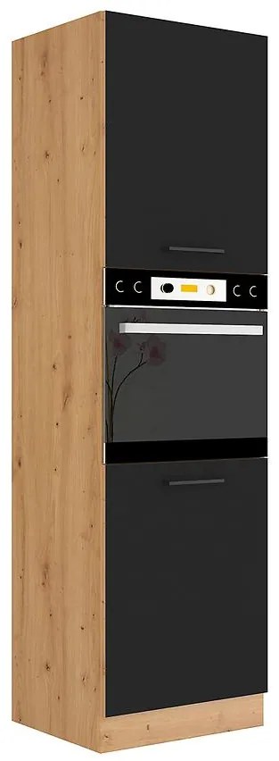 Kuchynská skrinka Modena čierna/Dub Artisan 60dp-210 2f