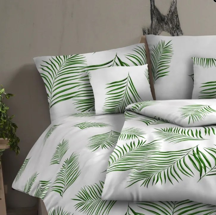 Bavlnené obliečky renforcé  TROPICAL biele 200x220/2x70x90 cm