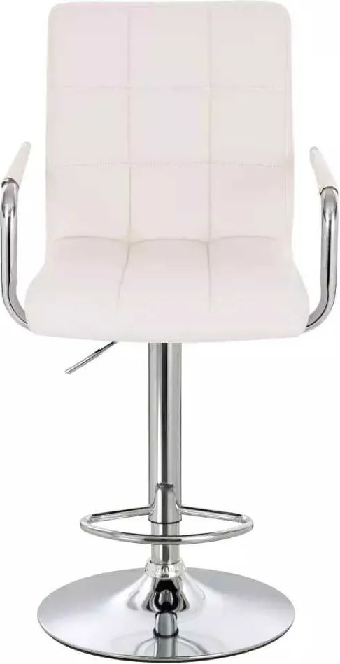 LuxuryForm DESIGN Barová stolička VERONA na striebornom tanieri - biela