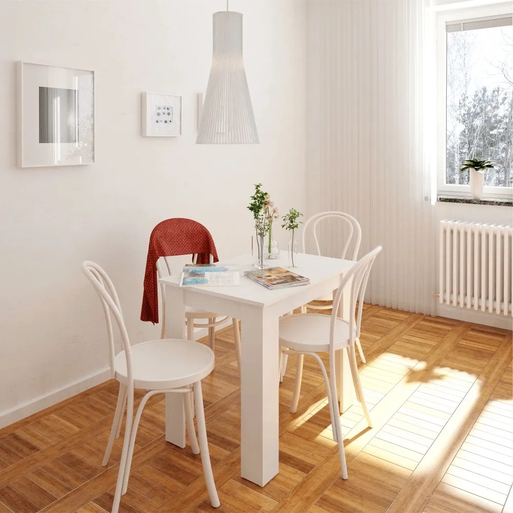 Jedálenský stôl Tarinio 86x60 cm - biela