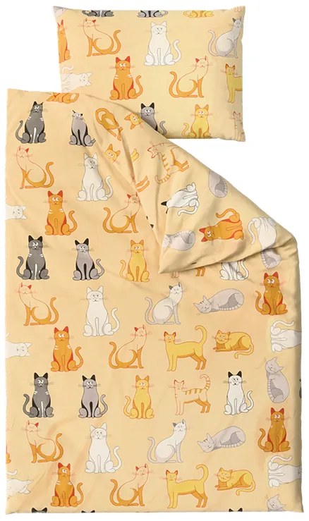 Bavlnené obliečky CHROMA CATS krémové Rozmer obliečky: 70 x 90 cm | 140 x 200 cm