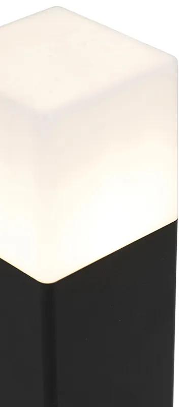 Stojaca vonkajšia lampa čierna s opálovo bielym odtieňom 30 cm - Dánsko