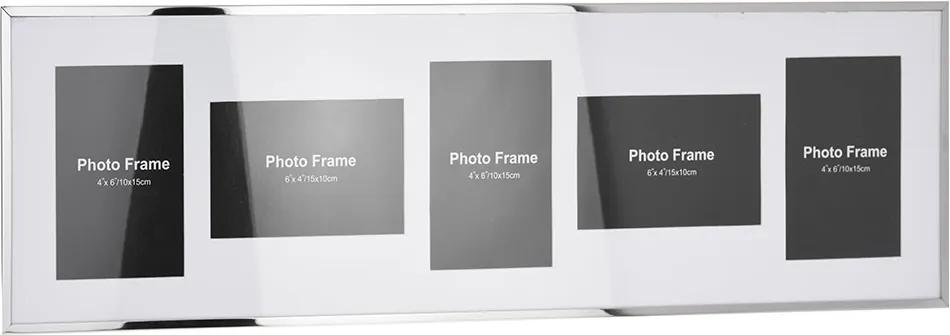 DekorStyle Nástenný rámček pre 5 fotografií 10 × 15 cm - biely