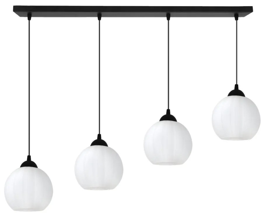 Závesné svietidlo Costa, 4x biele sklenené tienidlo, b