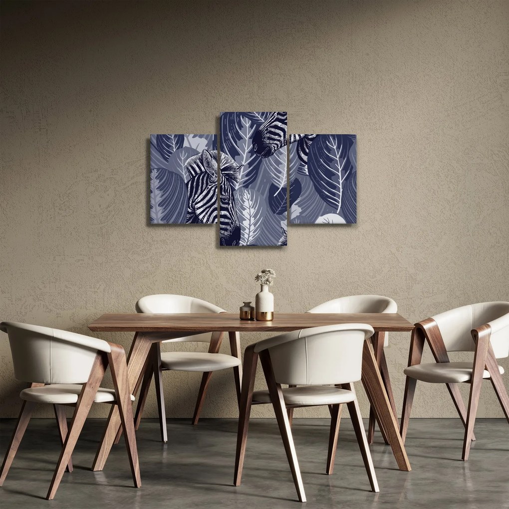 Obraz - Modré zebry (90x60 cm)