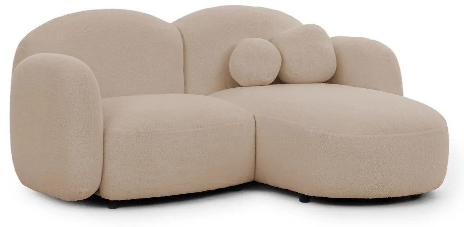 Svetlohnedá rohová pohovka z textílie buklé (pravý roh/s leňoškou) Orbit – Ropez