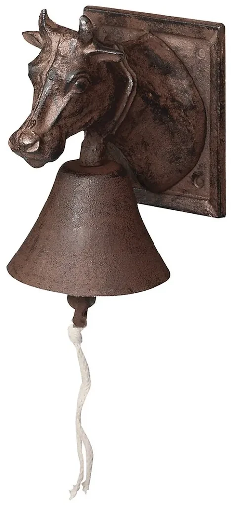 Záhradný zvonček Cow, 18x12 cm, liatina, hnedá