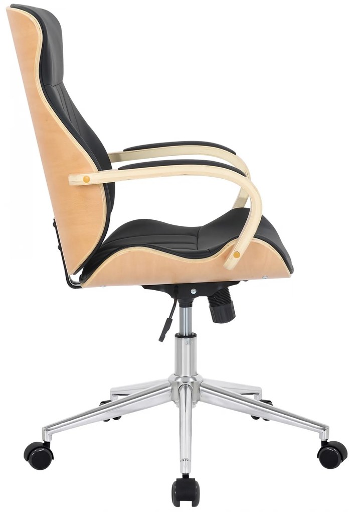 Design-Shop Kancelárska stolička Melilla - drevo natura - Čierna