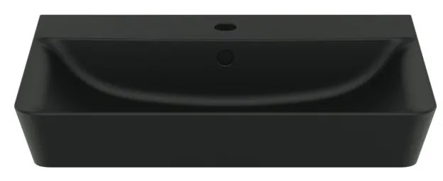Ideal Standard Connect Air - Umývadlo CUBE 600x460 mm, s prepadom, čierna matná E0298V3