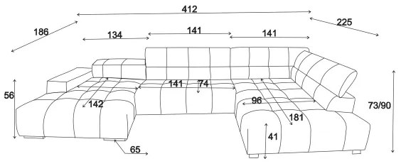 Rohová sedacia súprava do U TROPEA pravá hnedá