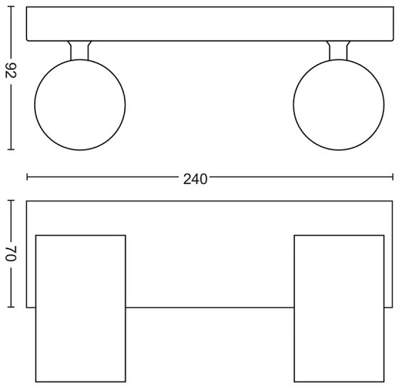 Philips 50592/30/PN - Bodové svietidlo MYLIVING KOSIPO 2xGU10/5,5W/230V