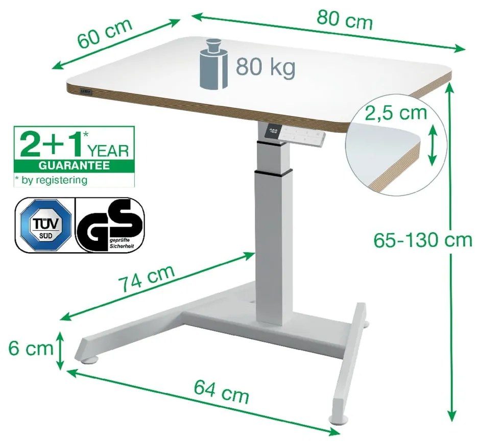 Nastaviteľný ergonomický stôl Ergo – Leitz