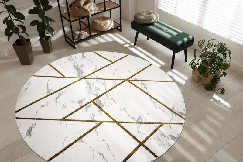 Dywany Łuszczów Kusový koberec Emerald geometric 1012 cream and gold kruh - 160x160 (priemer) kruh cm