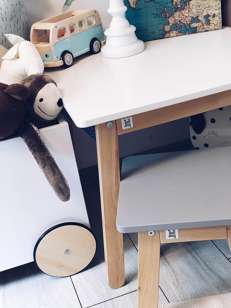 Sivá detská stolička WOODY GREY