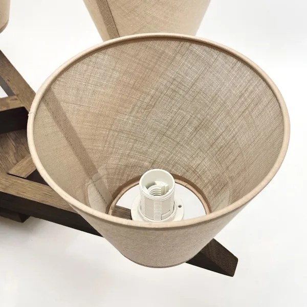 Brilagi - LED Prisadený luster ANTHONY 5xE14/40W/230V dub orech/béžová