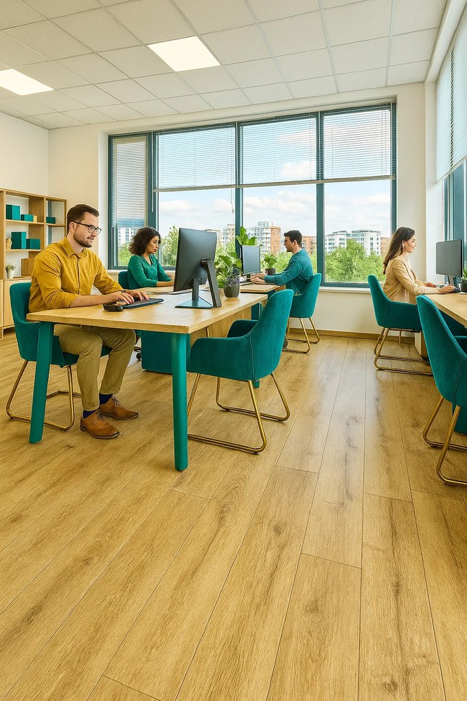 PVC podlaha - lino Texalino Supreme 616 Java Teak, na mieru, šíře 2m,3m,4m,5m, béžová, filc, chodba / predsieň, Beauflor