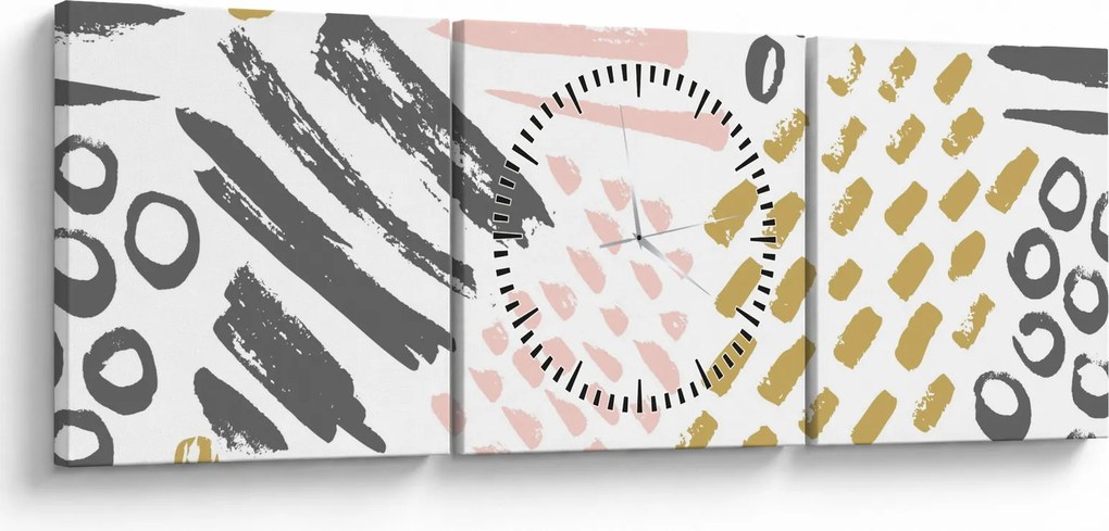 Obraz - Abstraktné ťahy (s hodinami) (90x30 cm)