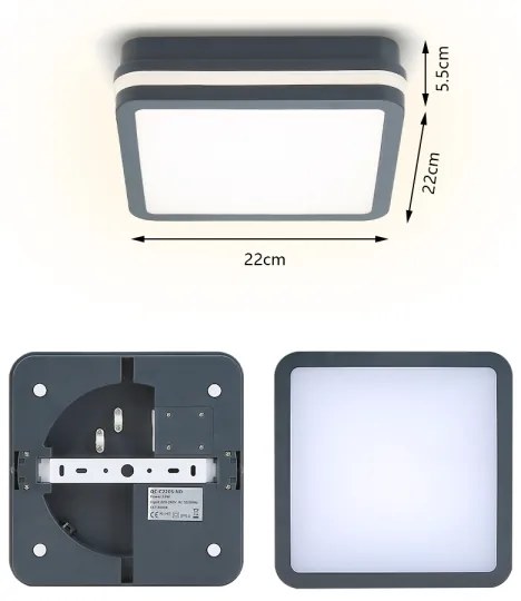 Brilagi - LED Vonkajšie svietidlo so senzorom BENE LED/18W/230V 22x22 cm IP54