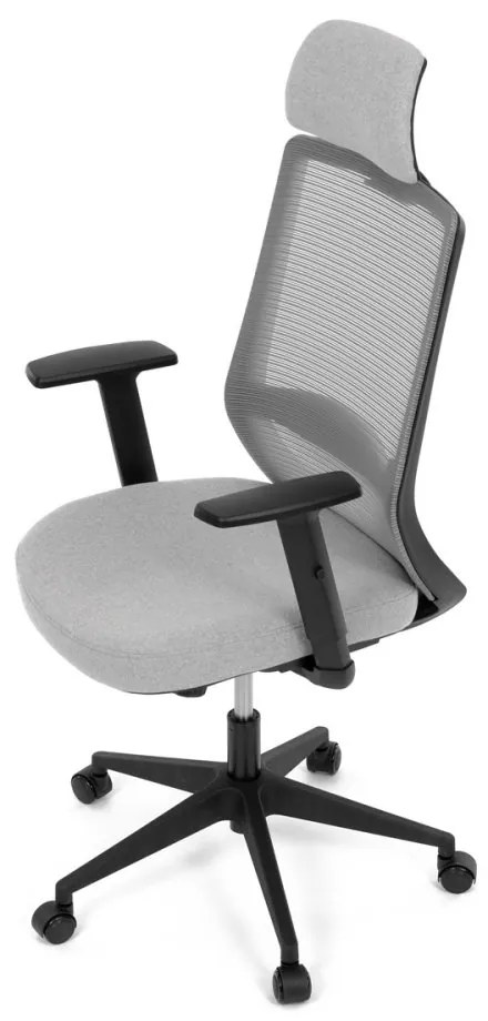 Kancelárska ergonomická stolička SENA — sieť / látka, čierna / šedá