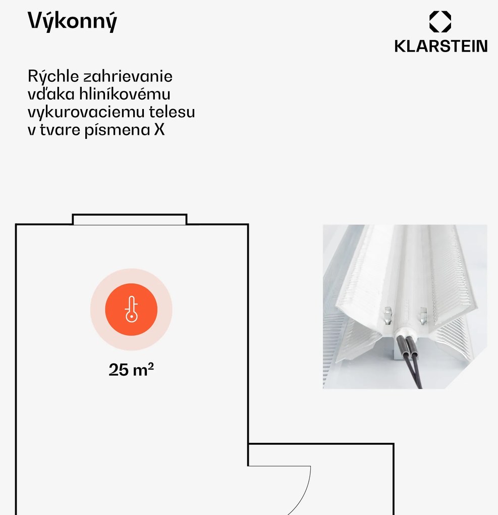 Klarstein Bansin Smart 2500, konvektor, 2500 W, ovládanie cez aplikáciu