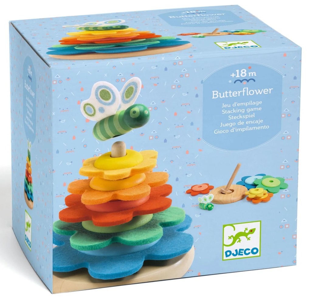 Stohovacia kvetina s motýlikom