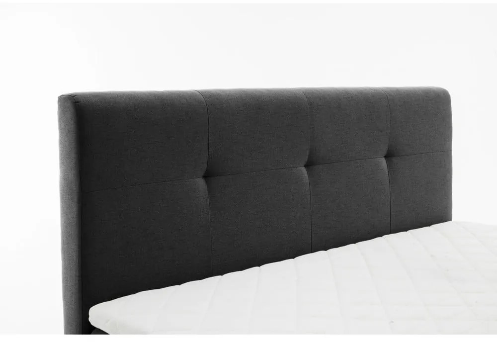 Antracitová boxspring posteľ 180x200 cm Stockholm – Meise Möbel