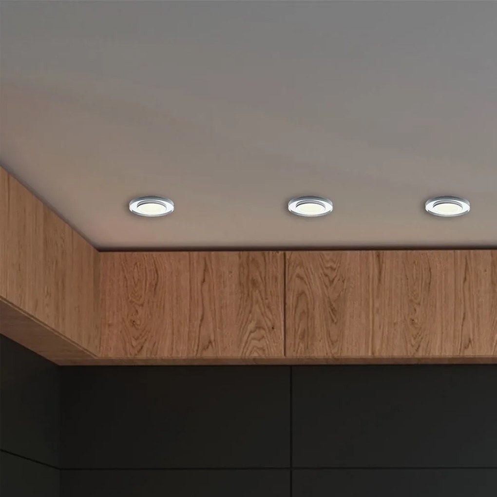 Podhľadové svietidlo Glass Round, 1x sklenené/strieborné kovové tienidlo, s